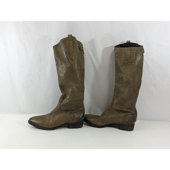 Sam Edelman Knee High Leather Boots Zip-Up Low Heel Women's US Size 9.5 - Picture 8 of 16